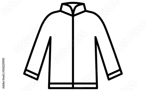 ブルゾン、服のシンプルな線画アイコン（白黒）