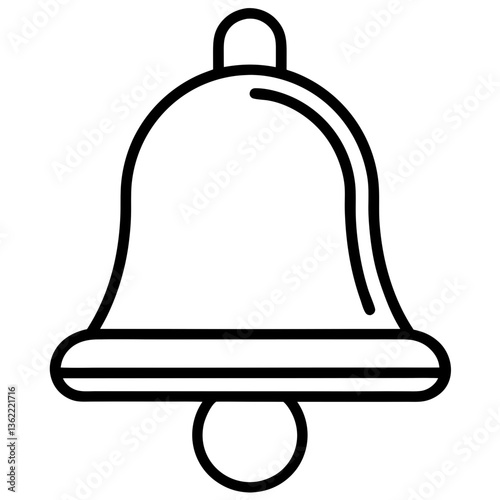 Bell Notification Icon SVG - Black & White Vector Line Art