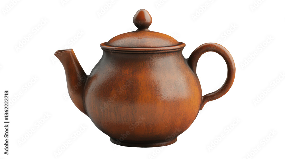 Classic Teapot: An elegant, brown teapot, a symbol of warmth and tradition.