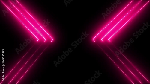 colorful neon line moving on background .Directional neon lines background. Glowing lines abstract animation background. Looping neon lights photo