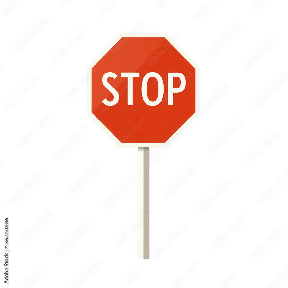 Stop sign on a white isolate background. This traffic symbol indicates the necessity to halt and is essential for road safety. Stop sign on a white isolate background. This traffic symbol indicates the necessity to halt and is essential for road safety.
