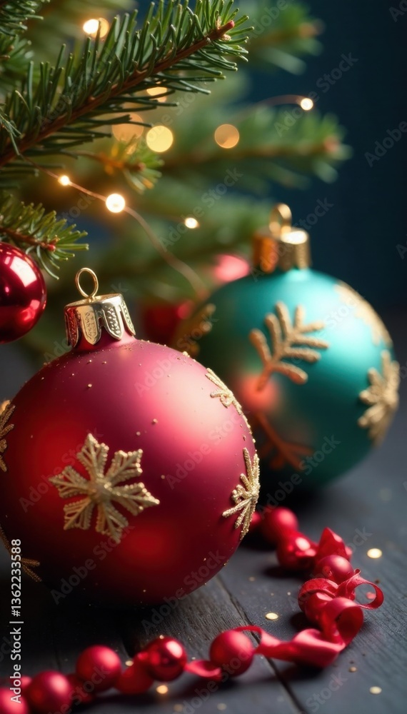 Ball Ornaments Decorated with Sparkly Tinsel and Ribbons, Christmas Ball Garland, Holiday Decorations, Icy Blues Ball Ornaments Decorated with Sparkly Tinsel and Ribbons, Christmas Ball Garland, Holiday Decorations, Icy Blues