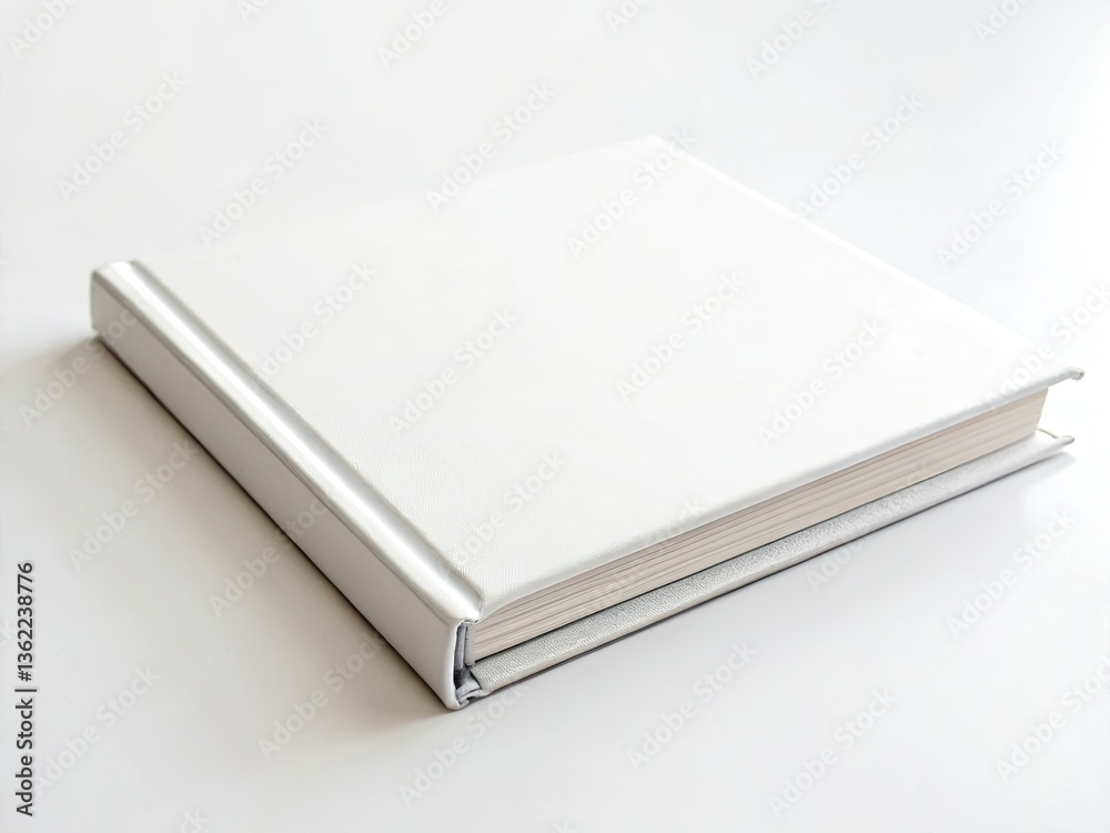 Fototapeta premium Blank white photo album mockup. Clean, simple design. Perfect for showcasing photography.