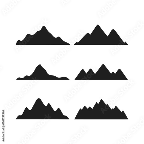 Six Mountain Range Silhouette Collection
