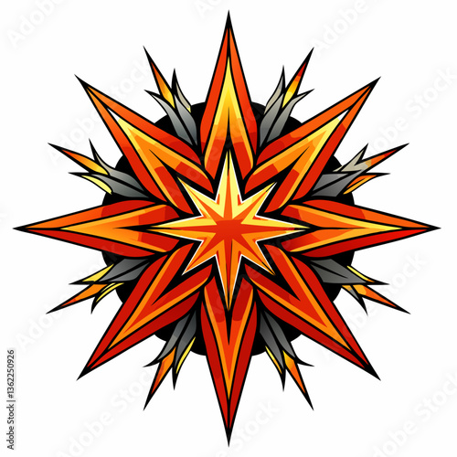 Unique blazing star vector graphic, perfect for digital designs, logos, and more.