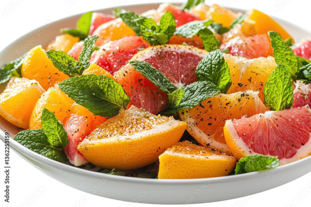 A Vibrant Citrus Salad Bursting With Juicy Oranges, Grapefruit, And Refreshing Mint, A Delightful Summer Treat Presented In A Simple White Bowl Isolated on Transparent Background A Vibrant Citrus Salad Bursting With Juicy Oranges, Grapefruit, And Refreshing Mint, A Delightful Summer Treat Presented In A Simple White Bowl Isolated on Transparent Background
