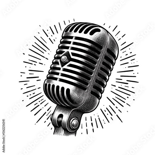retro microphone vector illustration
