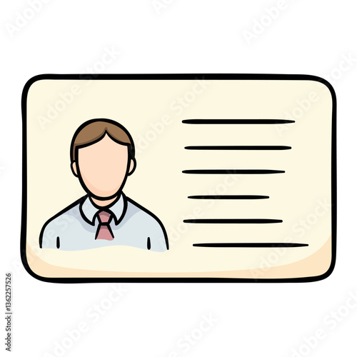 Pass. Business card. Document. Vector icon isolated on white background. Illustration for banner, poster, flyer, print