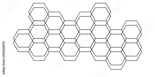 Geometric Hexagonal Pattern Design. Modern Honeycomb Structure Illustration. Tessellated Hexagonal Shape Concept and Futuristic Honeycomb Geometry. Abstract Polygonal Network Design.
