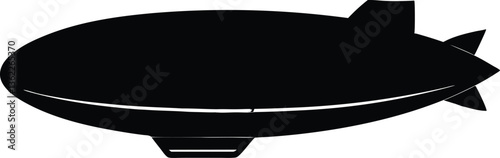 Airship black simple silhouette  vector,Airship clipart