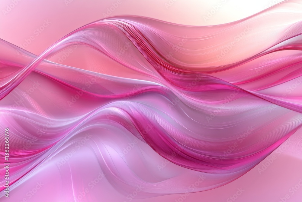 Fototapeta premium Soft pink waves create an abstract pattern evoking tranquility and movement in a serene setting