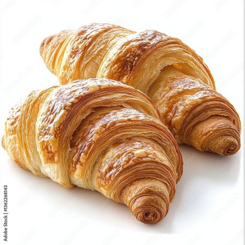 Classic plain croissant with perfectly layered dough Classic plain croissant with perfectly layered dough