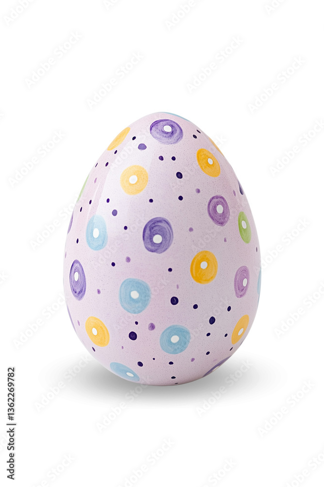 Colorful painted Easter egg with polka dots, isolated on transparent background Colorful painted Easter egg with polka dots, isolated on transparent background