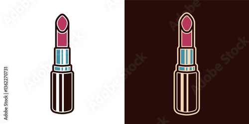 Lipstick vector illustration, perfect for beauty, fashion, and cosmetic designs. Minimalist, modern, and stylish makeup icon for branding, prints, and digital use