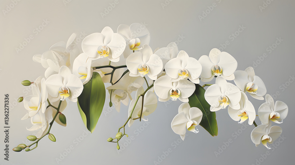 Obraz premium Thick brush strokes impressionistic flower orchid background poster decorative painting 