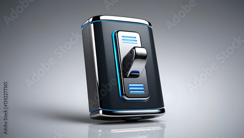 a sleek, modern light switch, with a focus on innovative design and cutting-edge technology