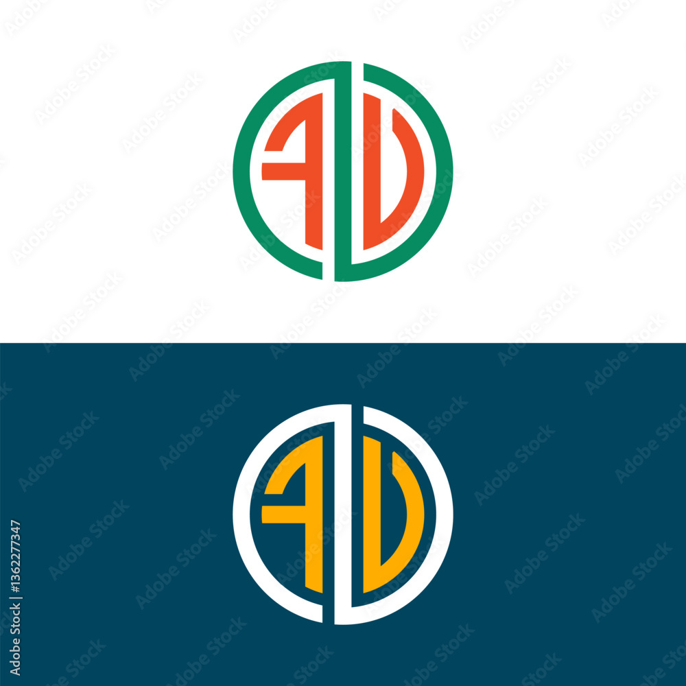 Fototapeta premium FU UF letter logo design
