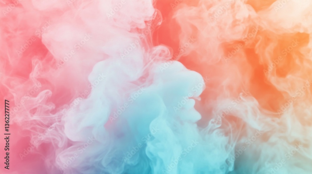 Fototapeta premium Abstract colorful background with smooth transitions from soft blues to pink and orange , vibrant, pastel, gradient