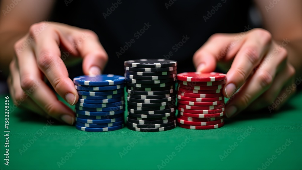 Hands Holding Poker Chips Stacks Hands Holding Poker Chips Stacks