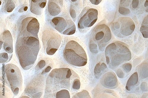 Hyper detailed aged bone texture with intricate porous patterns
