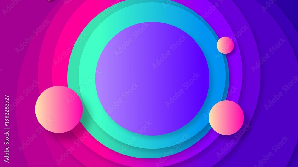 Obraz premium Abstract Vibrant Colorful Circles Gradient Design Promotion Background Pattern Texture