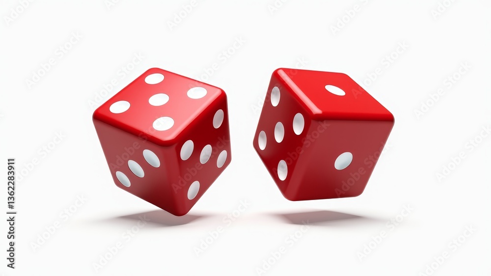 Two Red Dice With White Dots Two Red Dice With White Dots