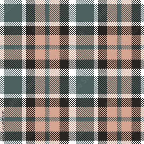 Modern Vivid White Seamless Tartan Textile Design Variant 1567