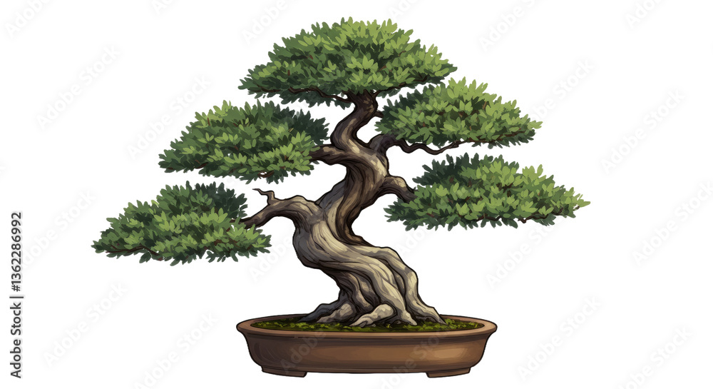 A Meticulously Detailed Bonsai Tree Featuring Intricate, Gnarled Branches and Delicate, Miniature Leaves A Meticulously Detailed Bonsai Tree Featuring Intricate, Gnarled Branches and Delicate, Miniature Leaves