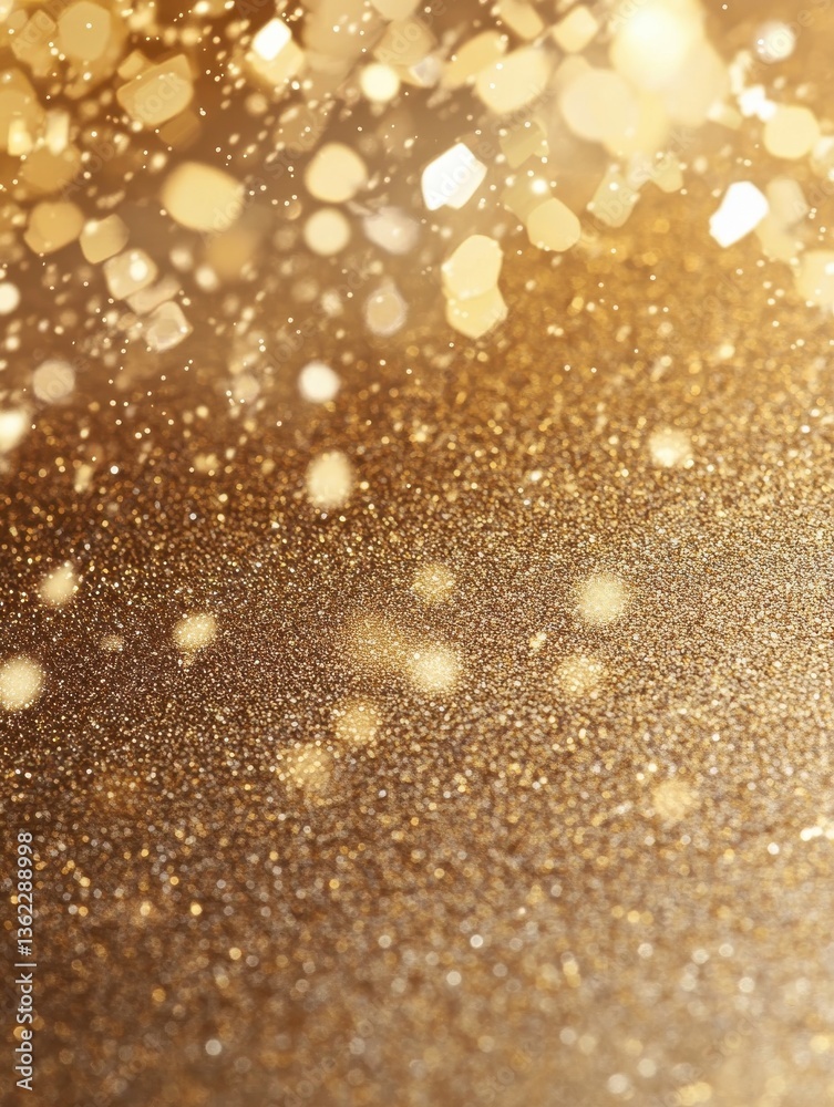 A gold background with subtle glitter accents. The scattered glitter adds a touch of sparkle and luxury.