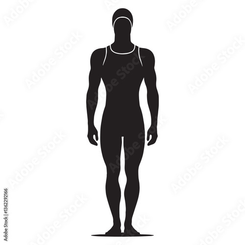 Sprint Swimmer silhouette, propelling forward at maximum speed - Swimmer illustration - Minimalist Swimmer vector - Lightning fast


