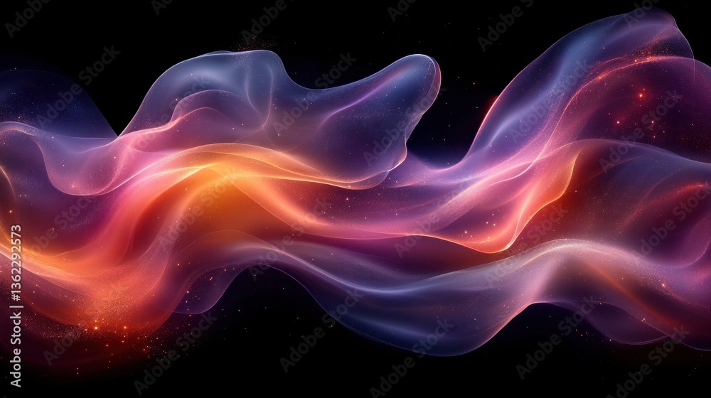 Abstract flowing vibrant colors with sparkling particles Abstract flowing vibrant colors with sparkling particles