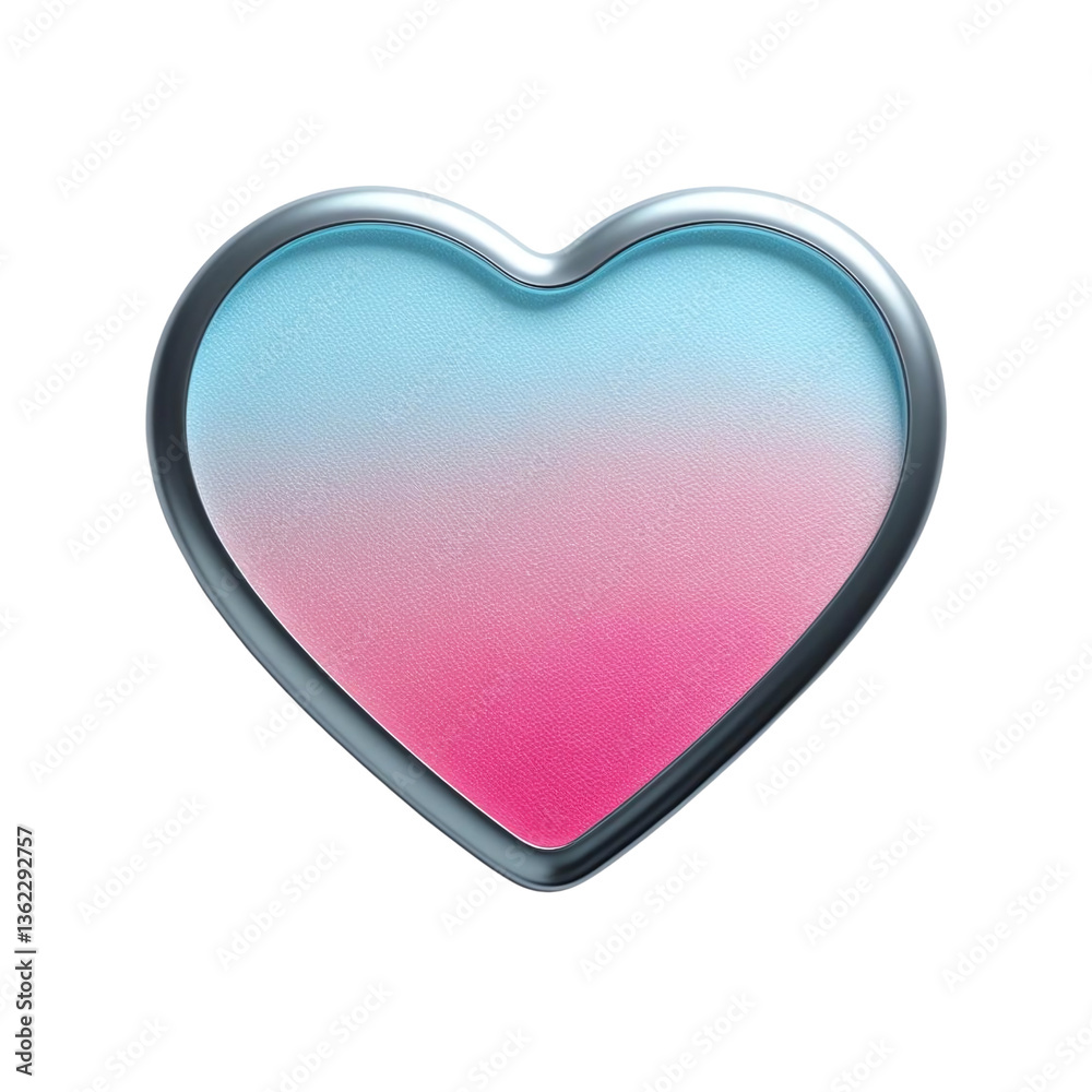3d gradient silver heart isolated on white 3d gradient silver heart isolated on white