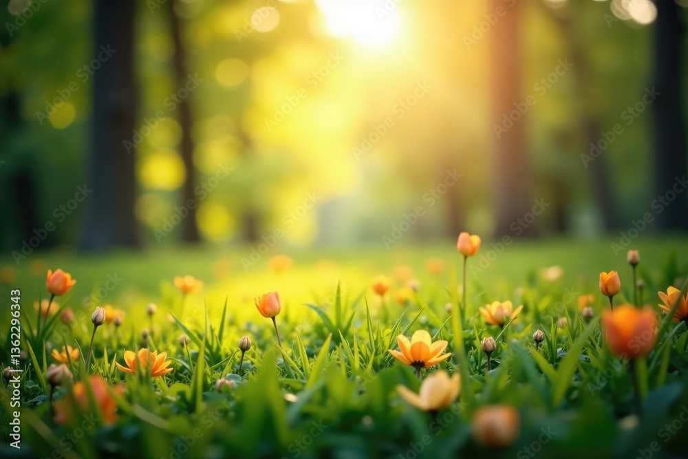Obraz premium Abstract blurred nature scene, perfect for website backgrounds, graphic, trees, sky