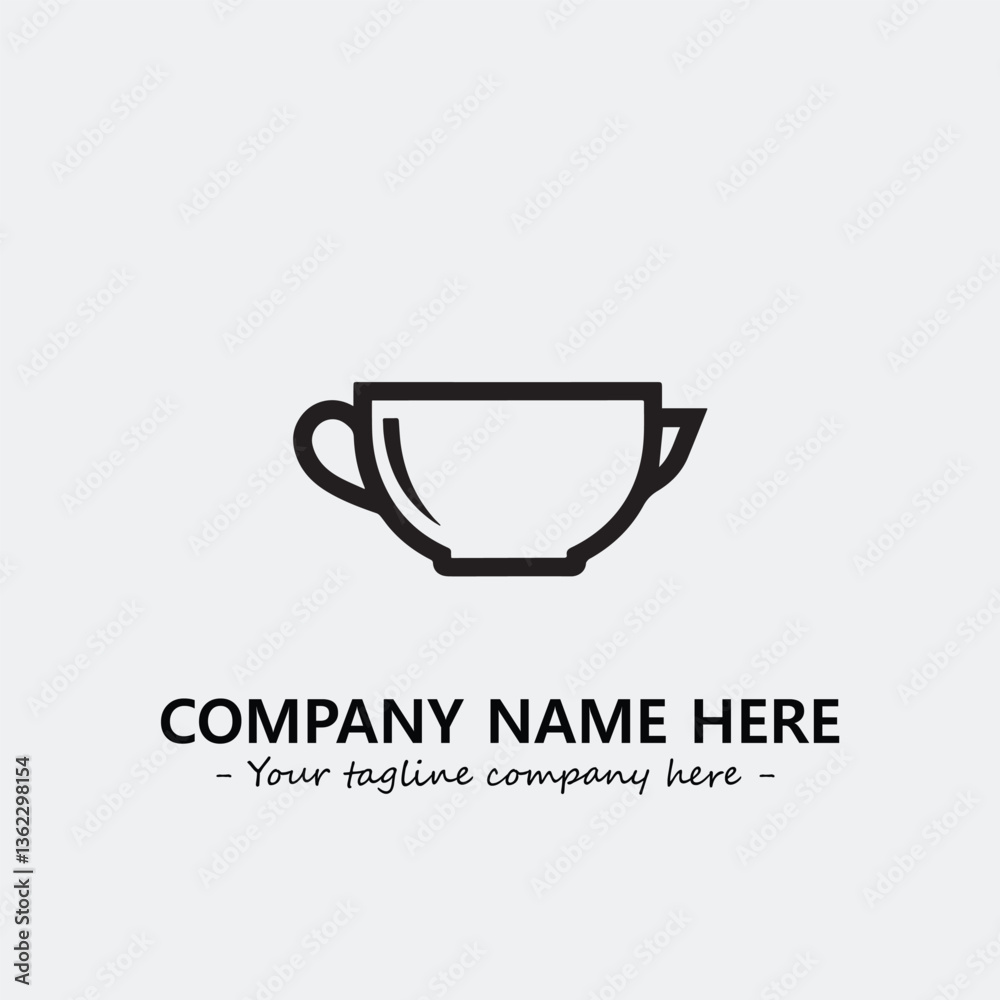 Cup illustration black and white for logo company vector image Cup illustration black and white for logo company vector image