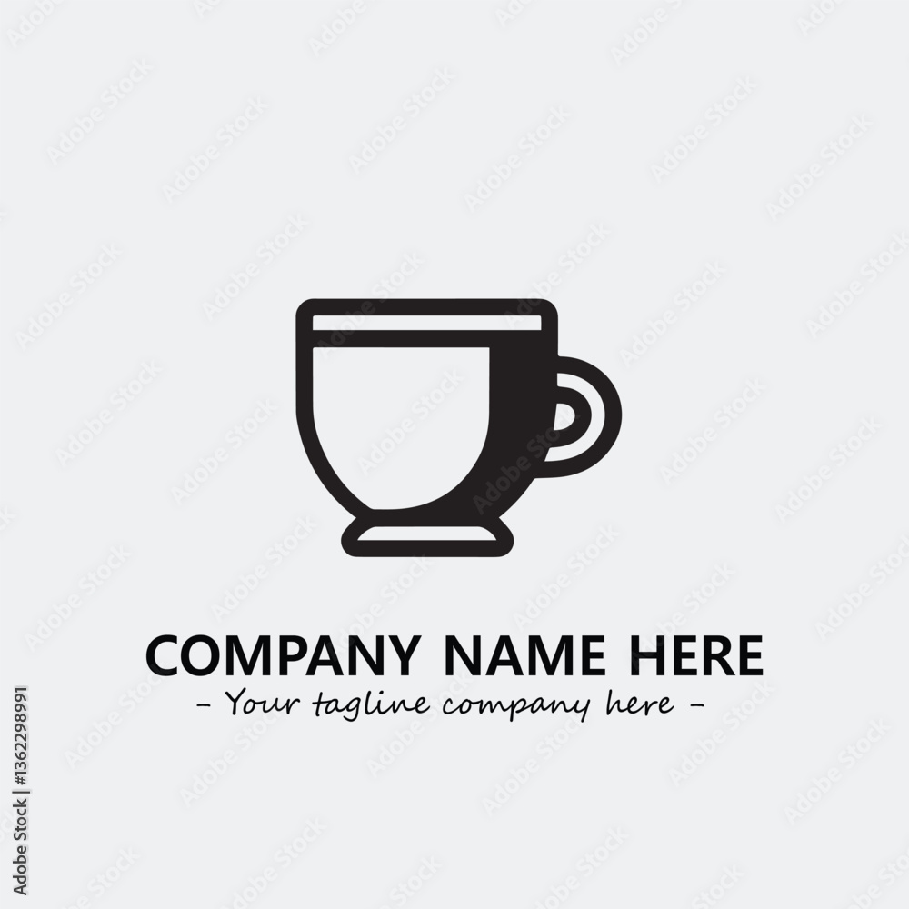 Cup illustration black and white for logo company vector image Cup illustration black and white for logo company vector image