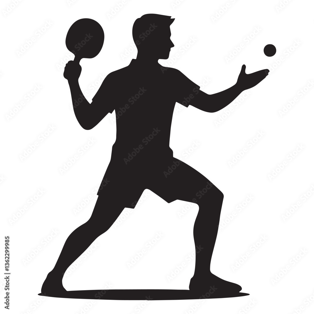 Dynamic Table Tennis Player silhouette, engaged in an intense rally - Table Tennis Player illustration - Minimalist Table Tennis Player vector - Ultimate focus
Dynamic Table Tennis Player silhouette, engaged in an intense rally - Table Tennis Player illustration - Minimalist Table Tennis Player vector - Ultimate focus