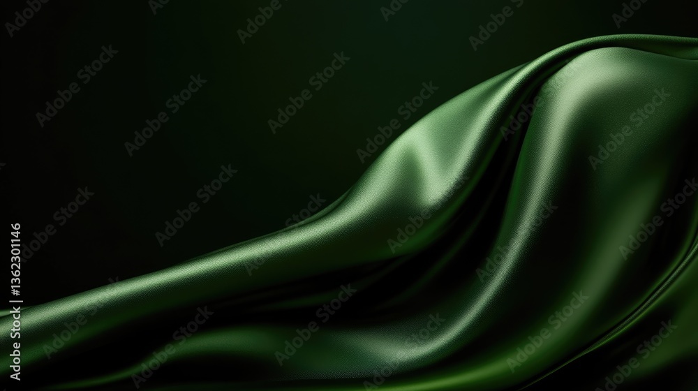 Fototapeta premium Deep Emerald Silk Drape
