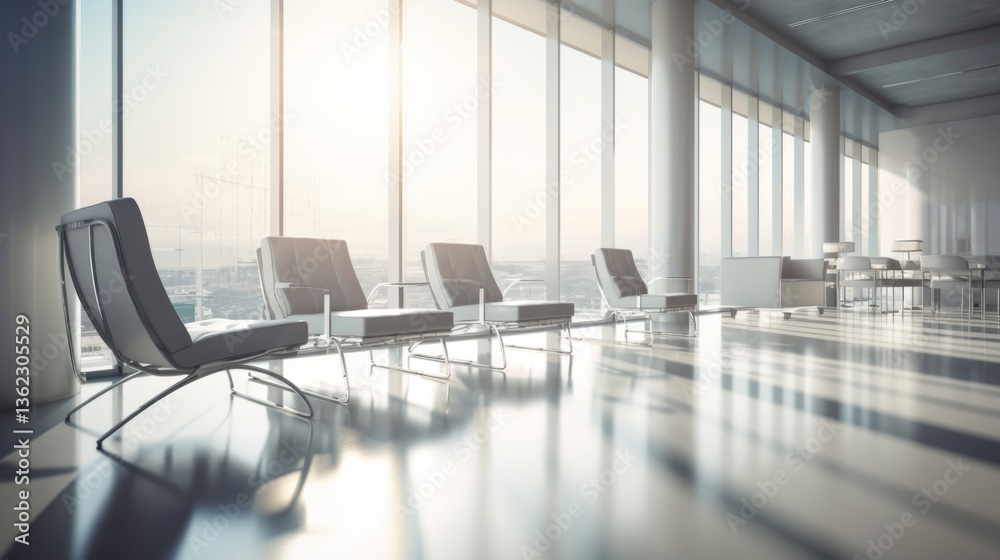 Modern waiting area with stylish chairs. Modern waiting area with stylish chairs.