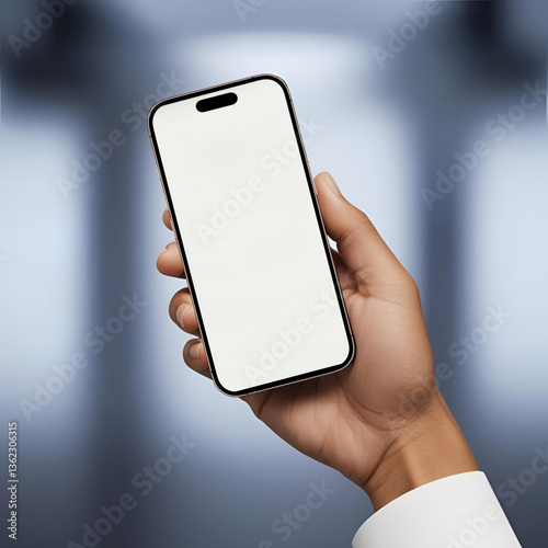 Realistic Smartphone Mockup in Hand Blank Screen for UI Design