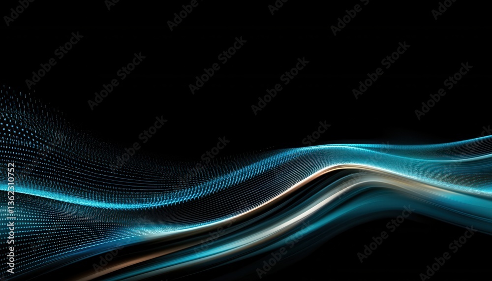 Fototapeta premium Abstract Blue and Dark Digital Wave Background