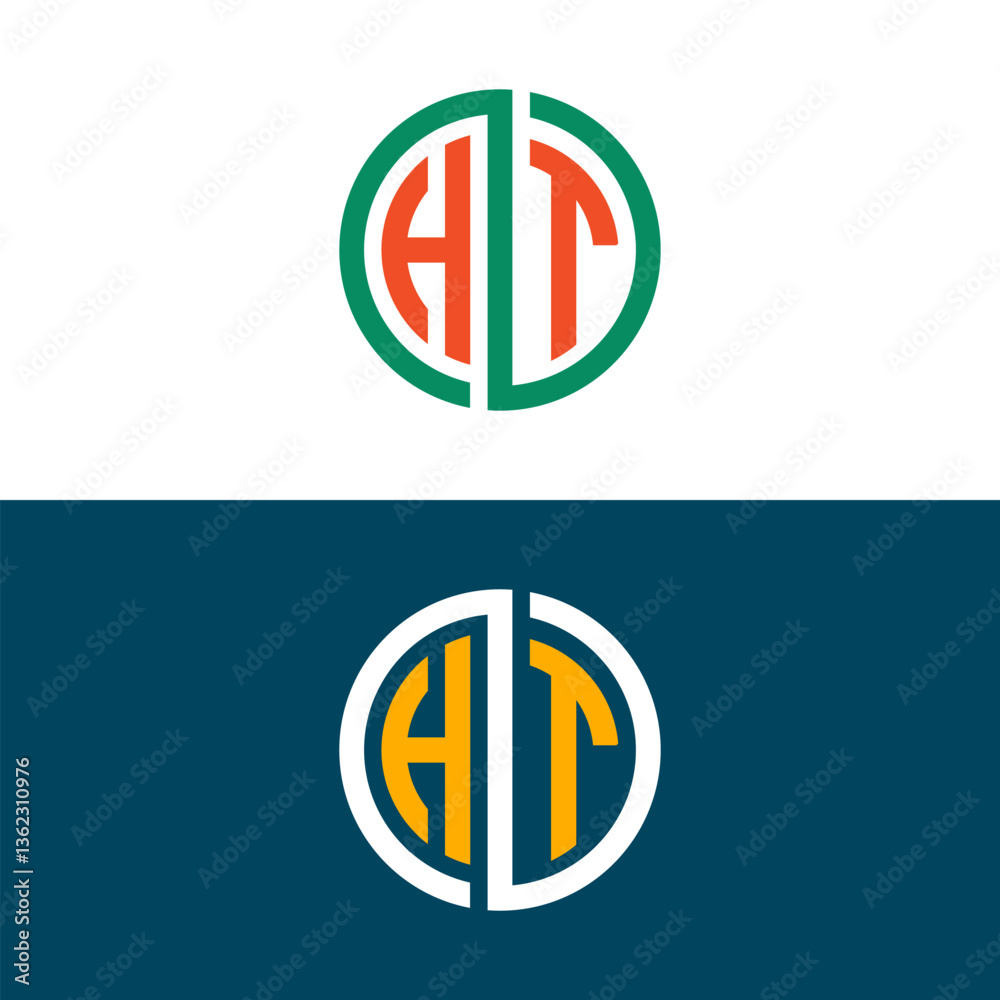 Fototapeta premium HT TH letter logo design