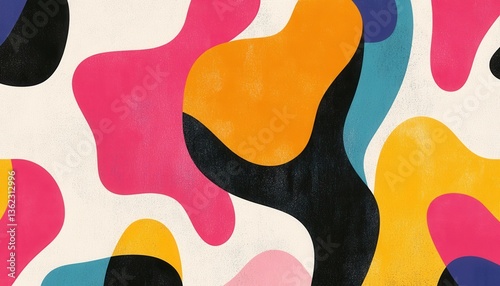 Wallpaper Mural Abstract Colorful Organic Shapes Pattern Background Torontodigital.ca