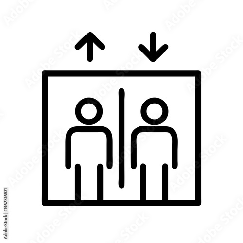 Simple elevator icon with up and down arrows