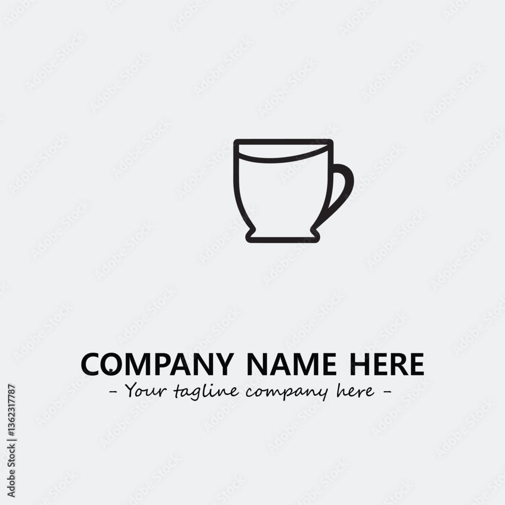 Cup illustration black and white for logo company vector image
Cup illustration black and white for logo company vector image