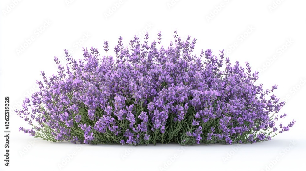 Lavender Bush with Sharp Cut-Out, Isolated White Background Lavender Bush with Sharp Cut-Out, Isolated White Background