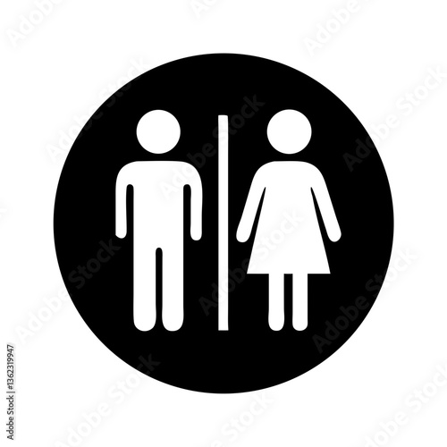Gender symbol icon for male and female restroom signage