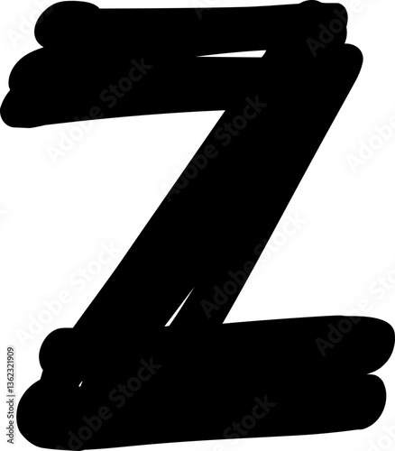 Bold streak Alphabet Letter Uppercase Z.