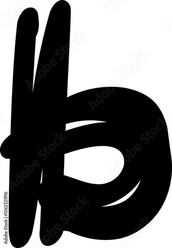 Bold streak Alphabet Letter Lowercase b.
