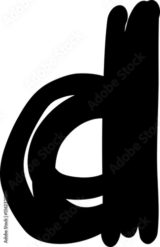 Bold streak Alphabet Letter Lowercase d.