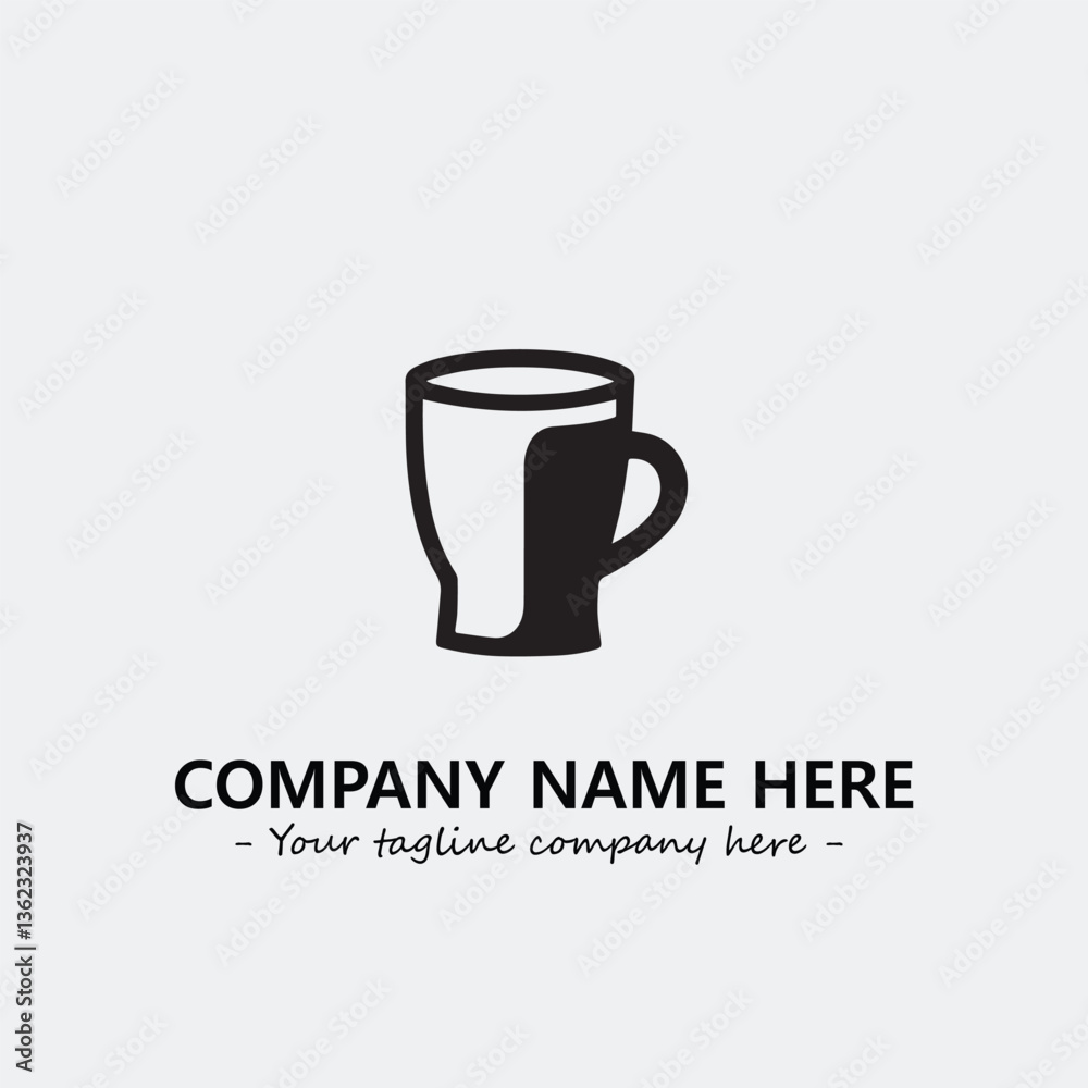 Cup illustration black and white for logo company vector image
Cup illustration black and white for logo company vector image